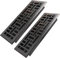 Howeall 4x12 Inches 2 Pack Heavy Duty Walkable Floor Register Easy Adjust Air Supply Lever Floor Vents - Seattle Design - Vent Cover for Home Floor - Oil Rubbed Bronze