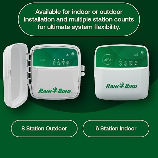 Rain Bird ARC6 App-Based Indoor Smart WiFi Irrigation Sprinkler Timer/Controller, 6-Zone/Station, EPA WaterSense Certified, Compatible with Alexa, Indoor 6-Station