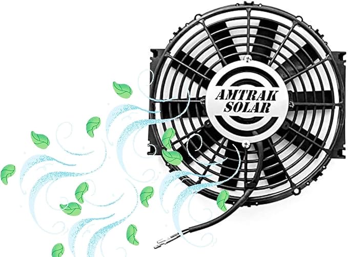 Amtrak Solar 12-Inch Solar Attic Exhaust Fan – USA-Made, Plug & Play, Whisper-Quiet Ventilation for Attic, Garage, Shed, Greenhouse (Fan Only)
