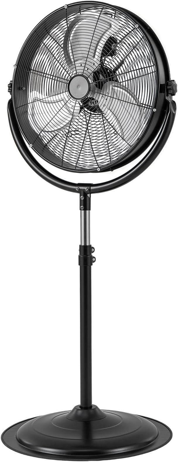 ARLIME 20" High Velocity Pedestal Fan, Industrial Oscillating Standing Fan w/3 Speeds, 360° Tilt & Adjustable Height, Heavy Duty Metal Floor Fan for Commercial, Garage, Workshop, Warehouse (20 Inch)