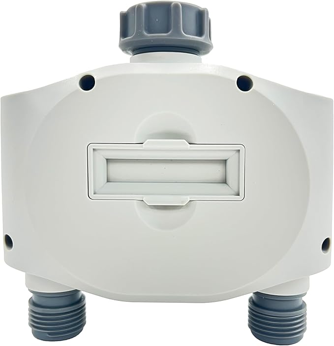 Gilmour Dual Outlet Water Timer for Garden Hose, Programmable Automatic Watering System, LCD Screen, Rain Delay, Battery Operated