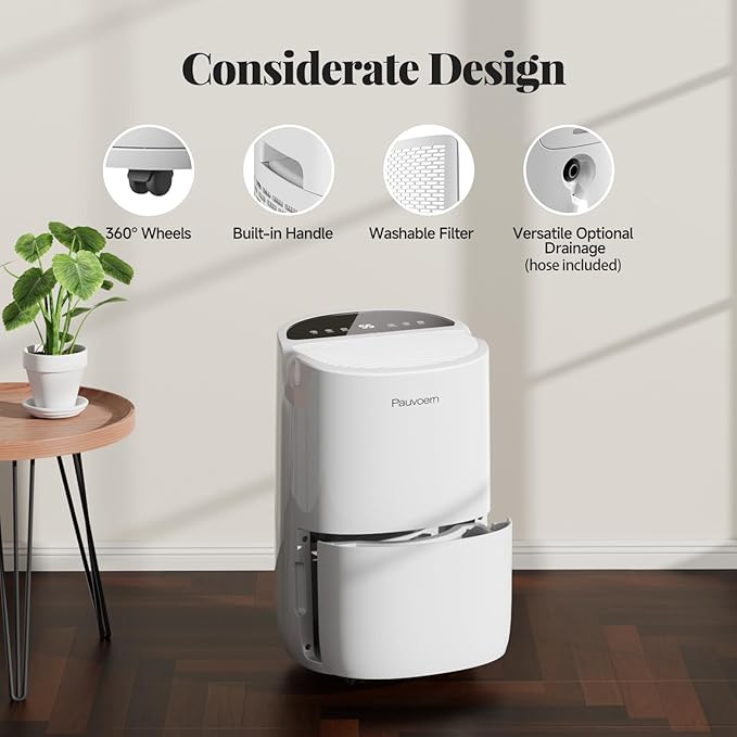 Energy Star Smart Dehumidifier for Home & Basement, Up to 2000 Sq. Ft, 35 Pints (95°F, 90% RH), 37dB Ultra Quiet with Sleep Mode, App Control, Child Lock & Continuous Drain Hose Included