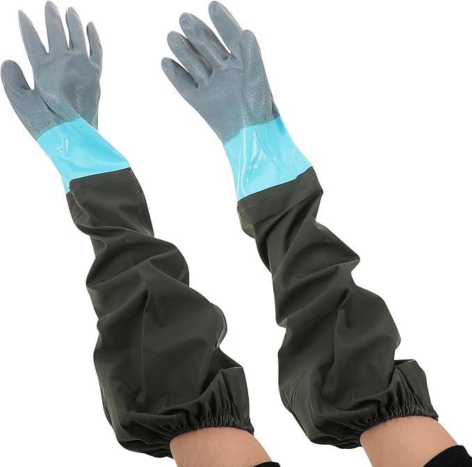 Ipetboom Extended Length Waterproof Puncture-resistant Work Gloves 70cm, Heavy Duty Protective Gloves for Outdoor Construction and Warehouse Use