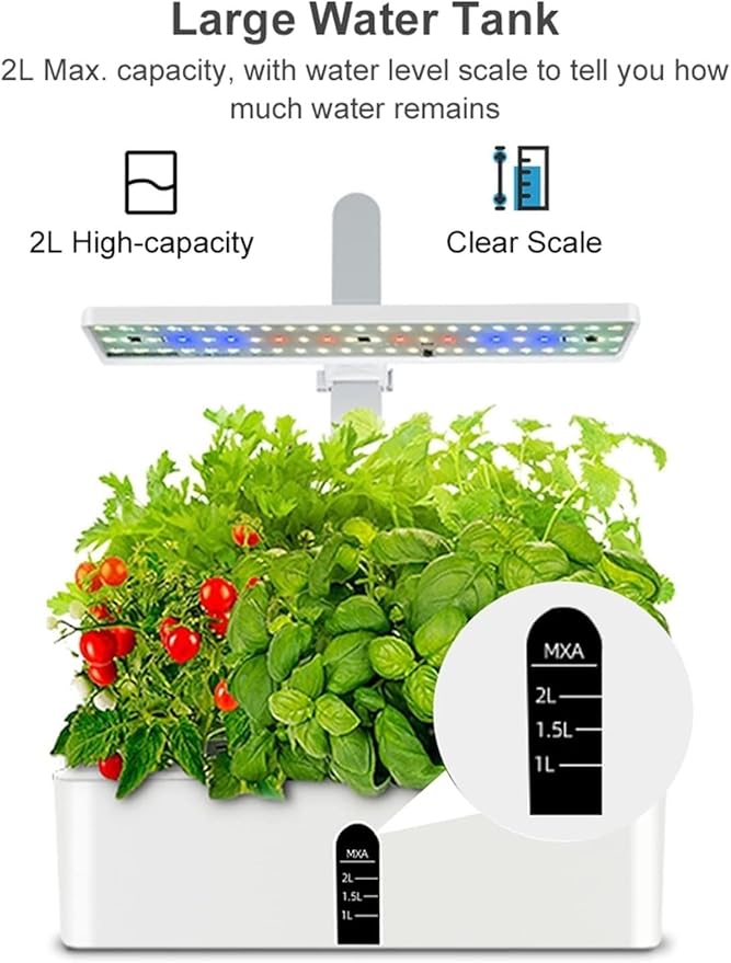 Hydroponics Growing System,Garden Hydroponics Growing System Indoor Garden Kit Automatic Timing LED Grow Lights Smart Water Pump for Home Flower Pots GYL24824