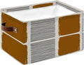 Brown Storage Bins Cubes Waterproof Cloth Storage Basket,Modern Painting Farmhouse Striped Abstract Art Foldable Storage Bags for Shelf Clothes Storages Organizers with Handles 15x11x9.5 in 1PCS
