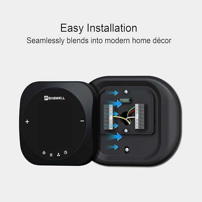 Smart WiFi Thermostat for Home, Programmable Thermostat with C-Wire Adapter, 3H/2C for Heat Pump & Conventional Systems, Tuya App Control, Compatible with Alexa & Google Assistant