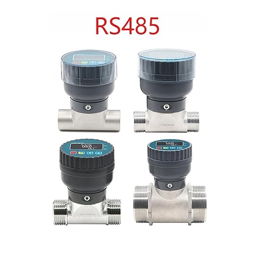 Rs485 Digital Display Flowmeter Stainless Steel Smart LCD Electronic Flow Meter Sensor Water, for Farm/Garden Irrigation(DN50)