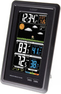 La Crosse Technology 308-1425B-INT Vertical Wireless Color Weather Station with Pressure, Black