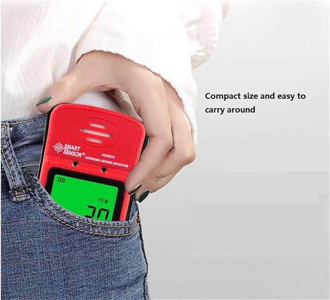 Handheld NO2 Gas Leak Detector 0-20PPM Portable LCD Display Rechargeable Li-Battery Powered Digital Nitrogen Dioxide Gas Monitor