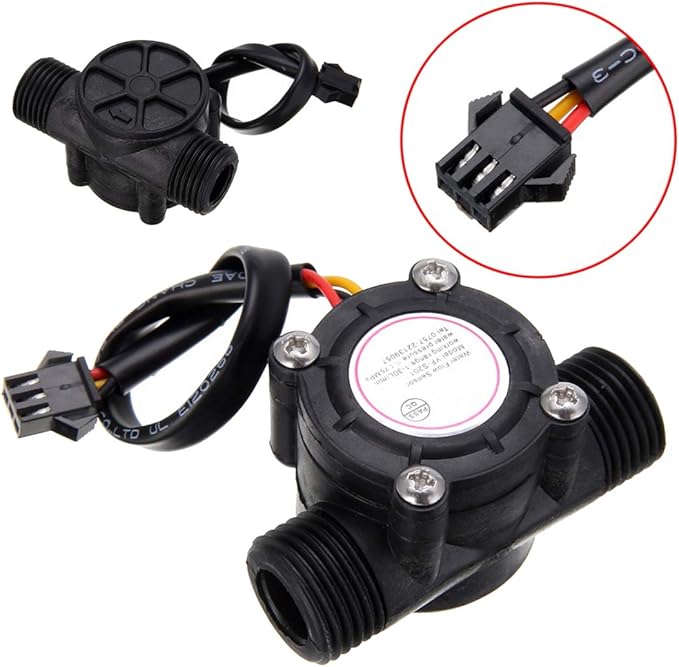 HiLetgo G1/2" Water Flow Hall Sensor Switch 1-30L/min 1.75MPa Flow Meter Flowmeter Counter Water Flow Sensor