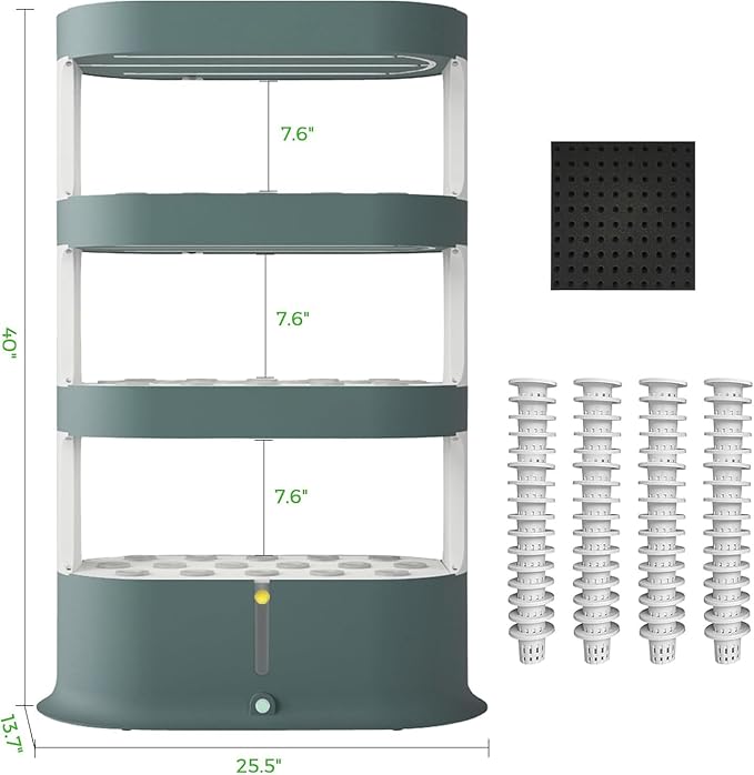 Lyfreen Hydroponics Growing System Kit, 64 Pods Indoor Herb Garden for Plants, Herbs, Vegetables, Indoor Gardening System with LED Grow, 36L Hydroponic Herb Garden for Lettuce & Fruit