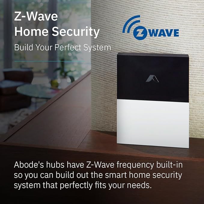 Abode 9 Piece Wireless Smart Security System - Works with Apple HomeKit, Z-Wave and Zigbee Devices - Expandable to Protect Your Whole Home - Easy DIY Installation - Optional Professional Monitoring