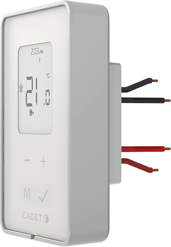 Cadet Electronic Wall Thermostats Double Pole Programmable (Model: TEP362DW, Part: 08204), 15 Amp, 120/208/240 Volt, 1800/3120/3600 Watt, White
