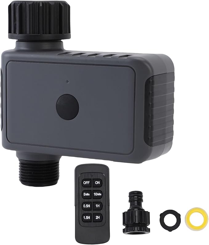 Hilitand Sprinkler Timer, Remote Control IP55 6 Valve Opening Modes Automatic Watering Controller with Built in Filter, for Garden Yard Lawn