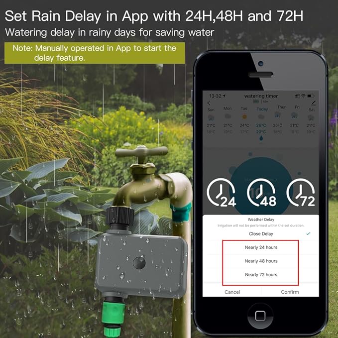 WiFi Hose Timer Sprinkler Timer, Watering Timer for Hose, Faucet Timer for Water Hose Sprinkler Outdoor Programmable