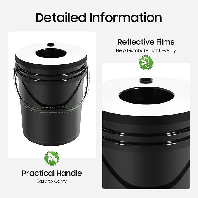 6 Bucket Hydroponic System Kit, Dwc Hydroponic System Kit with Drip Irrigation, 5.28Gal Capacity, 6.6Gal/Min Air Pump, Includes Air Pump Ideal for Vegetables and Indoor Growing
