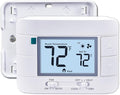 Aowel 2 Heat/ 1 Cool Non-Programmable Thermostat for Home Heat Pump System and Conventional Single-Stage System, with Room Temperature & Humidity Monitor (White Backlit Screen)