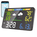 EnvyBox WiFi Weather Station 8.5" LED Display | Privacy-Focused, No App Required, Syncs Weather & Calendar for Home/Office | Dual Power, Black