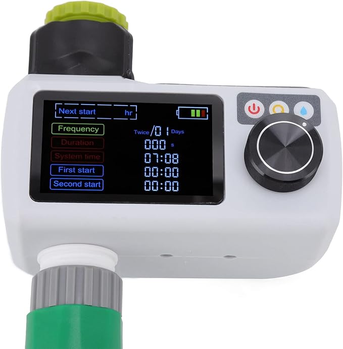 JTLB Solar Smart Water Timer, IP68 Real Time Self Inspection Solar Powered Hose Timer Automatic Drip Irrigation Kit for Outdoor Garden Lawn Irrigation System