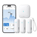 X-Sense Wi-Fi Temperature and Humidity Monitor, Indoor Humidity Meter with App Control, Hygrometer for House, Gardening, Free Data Storage Export, 3 Sensors & 1 Base Station