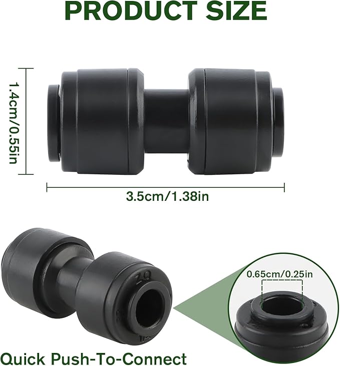 Kalolary 30Pack Quick Connect 1/4" Drip Irrigation Coupling Fittings, Universal Barbed Coupling Connector for 1/4" Irrigation Tubing Leak Free Fittings for Sprinkler Garden Lawn Irrigation System