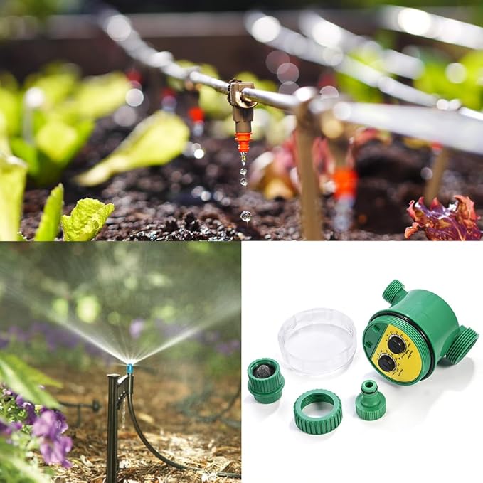 Outdoor Garden Hose Faucet Timers, Dial Sprinkler Timer with Rain Delay Manual Automatic Watering System Programmable Irrigation Controller Timer Waterproof Digital Irrigations for Yard Lawn