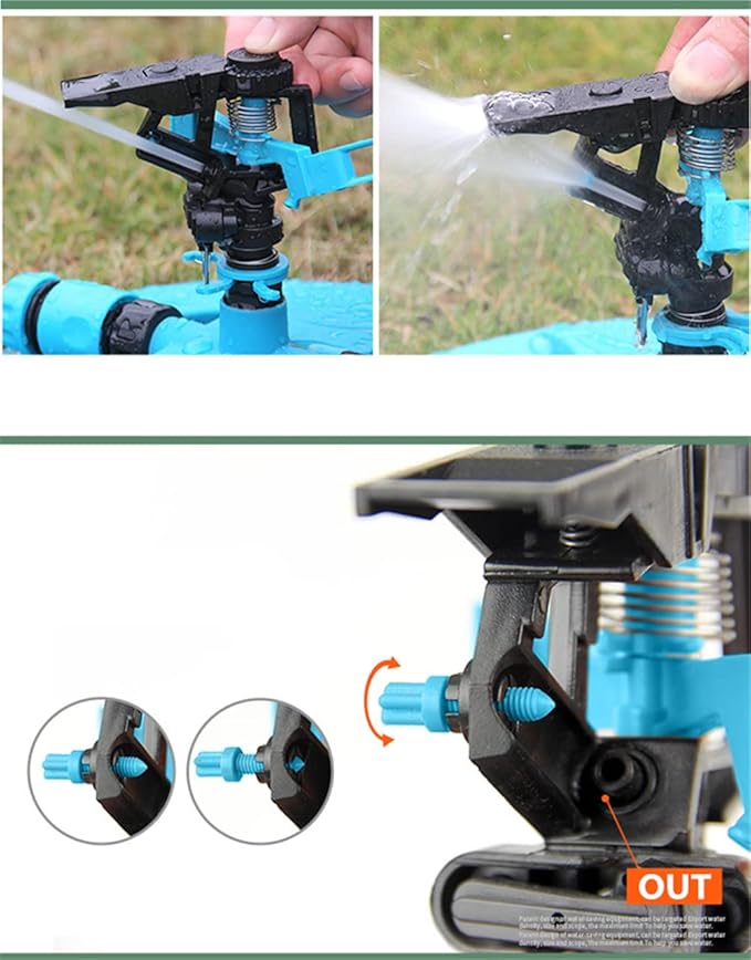 Pulsating Impact Sprinklers, 360 Degree Rotating Adjustable Water Sprinkler for Yard, Lawn & Garden