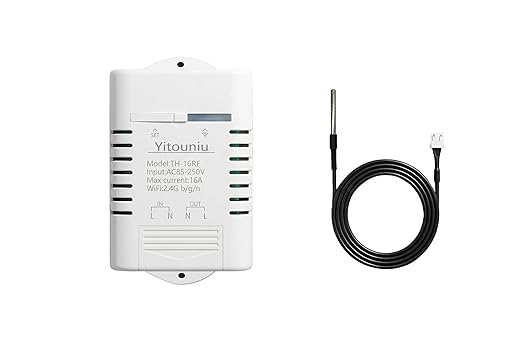 EWeLink Wireless Remote TH16 Switch WiFi Smart 16A Temperature Controller Sensor Module,with Energy Consumption Monitoring, Compatible with Alexa Google Home
