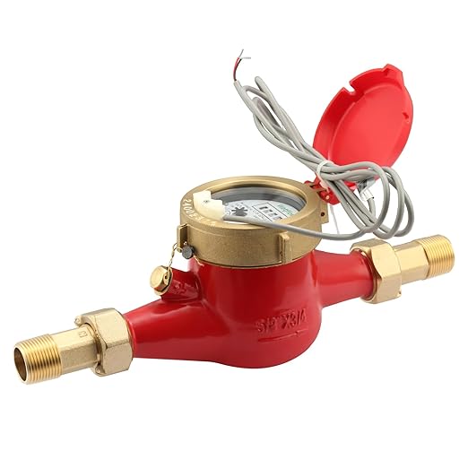 Watflow DN20 Water Meter 3/4" NPT,AWWA C708 Certification Gallon Water Flow Meter with Pulse Output, Cold and Hot Water Meter for Garden/Home/Apartment, Horizontal Install.
