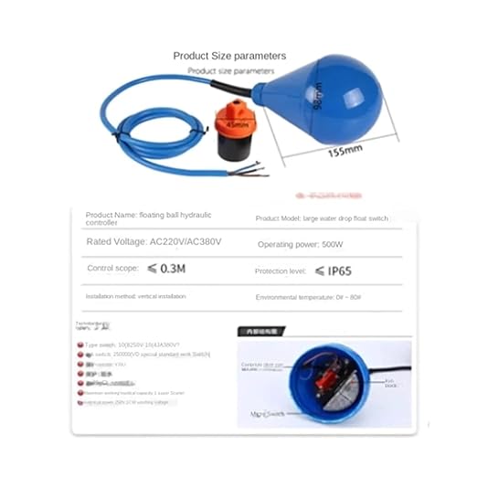 ENM10 Bulb Large Water Droplet Float Switch Liquid Level Controller Sewage Pump Automatic Gauge ENM-10 .0324
