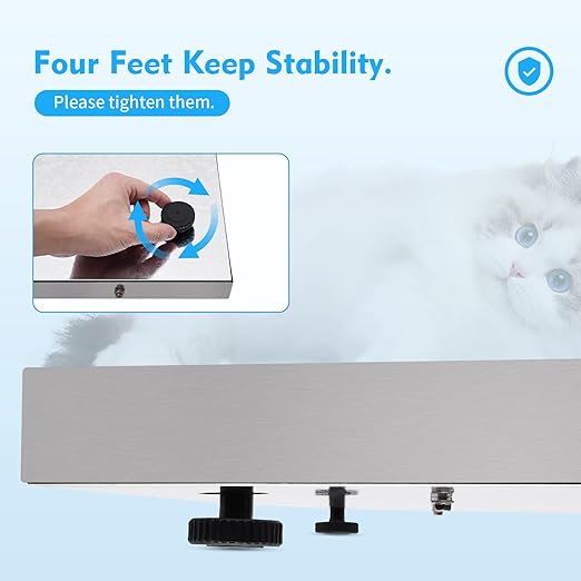 PCR-2126 Postal Digital Livestock Scale, 440lbs 201 Stainless Steel Digital Pet Scale Platform Heavy Duty Livestock Scale Kit for Pet Cat Dog Cattle(40.7" L x 20.8" W)