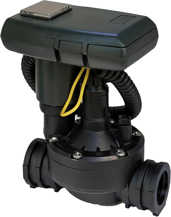 DIG ECO1ILV.075 Single Station Solar Powered Irrigation Controller W/Rain Sensor Connections Mounted on a 3/4" FNPT Inline Valve