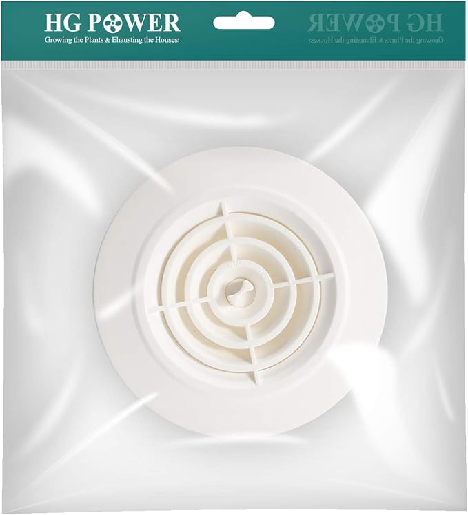 4 Inch Round Air Vent, HG Power Adjustable ABS Vent Cover, White Louver Grille Vent Fit for Bathroom, Office, Kitchen, Ventilation Use - Opening Size 3.74"