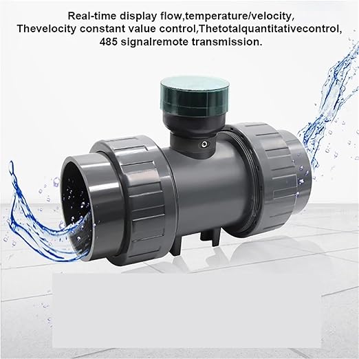 RS485 Digital Display Flow Meter High Precision Smart Electronic Flowmeter UPVC Water Flow Sensor for Farm Garden Irrigation(DN50)