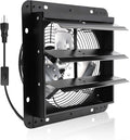 12 Inch Shutter Exhaust Fan,Wall Mount Ventilator Fan with ON/OFF Switch,Attic Vent Fan for Greenhouse, Gable, Barn, Garage, Shed,Chicken Coops Ventilation Fans 970 CFM 1680RPM
