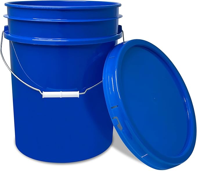 ePackageSupply 5 Gallon Bucket - Food Grade Bucket with Airtight Gasketed Tear Strip Lid, BPA-Free, Heavy-Duty 90 Mil HDPE Plastic Pail, Bulk Storage, Durable Container, Made in USA - Blue, 60 Packs