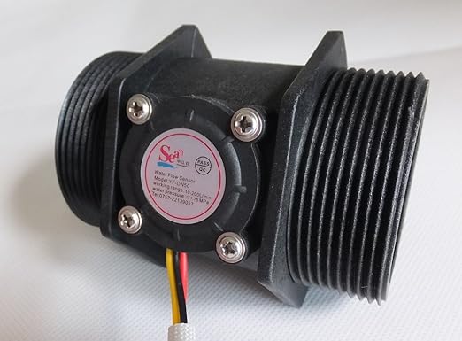 Flowmeter Liter Counter Totalizer with 4 Programmable Alarms and Reset Input + Flow Sensor for 2" inch Pipes (DN50)