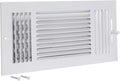 EZ-FLO 14 x 6 Inch (Duct Opening) Air Vent Cover for Wall or Ceiling, Three-Way Ventilation Register, Solid Steel HVAC Register Cover, White, 61616