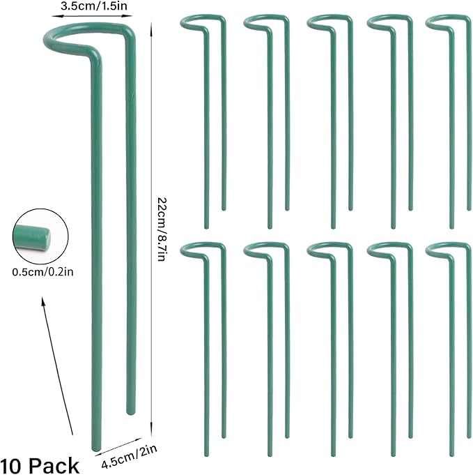 Indoor Plant Stakes – 8.7" U-Shaped Durable Iron Support for Monstera & Potted Plants, Perfect for Small to Medium Climbing Plants, 10-Pack, Ideal for Home Décor & Plant Lovers