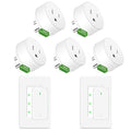 NineLeaf Zigbee Smart Outlet w Remote Control, Wireless Plug,Zigbee Hub Required, 500ft, APP & Voice Control, Compatible with Alexa & Google Home, Timer & Schedule, 2 Switches+5 Outlets