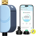 WiFi Water Timer for Garden Hose, Smart Sprinkler Controller with Heavy-Duty Brass Inlet & Flow Meter, No Hub Required, App Control Rain Delay Outdoor Hose Valve