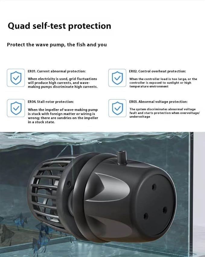 Aquarium Wave Maker Pump (DMP30) - Submersible Powerhead for Saltwater Marine Reef Tanks, Smart Controller & Bluetooth App Control