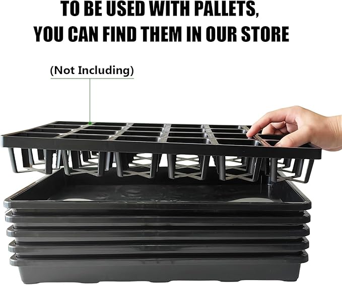 RooTrimmer 5 Pack Nursery Potting Tray, Carrying and Holding Plant Tray for Seeds Starting Pot, Collecting Drainage Water(Black)