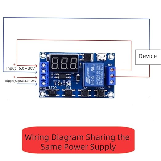 6 PCS Timer Relay Module DC 6-30V Timer Relay Programmable with LCD Display / 5V Micro USB, Smart Home Controller
