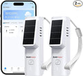 BaldrTherm Solar Bluetooth Temperature & Humidity Monitor, Wireless Thermometer with Date Storage, Real-Time Alerts, 262 Feet Connecting Range, Apply for Room Greenhouse, Pet Cages, 2pack