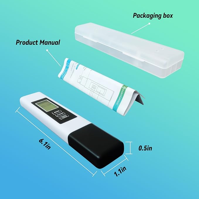 Water Quality Tester, Accurate and Reliable, TDS Meter, EC Meter & Temperature Meter 4 in 1, 0-9990ppm, Ideal Water Test Meter for Drinking Water, Aquariums, etc.