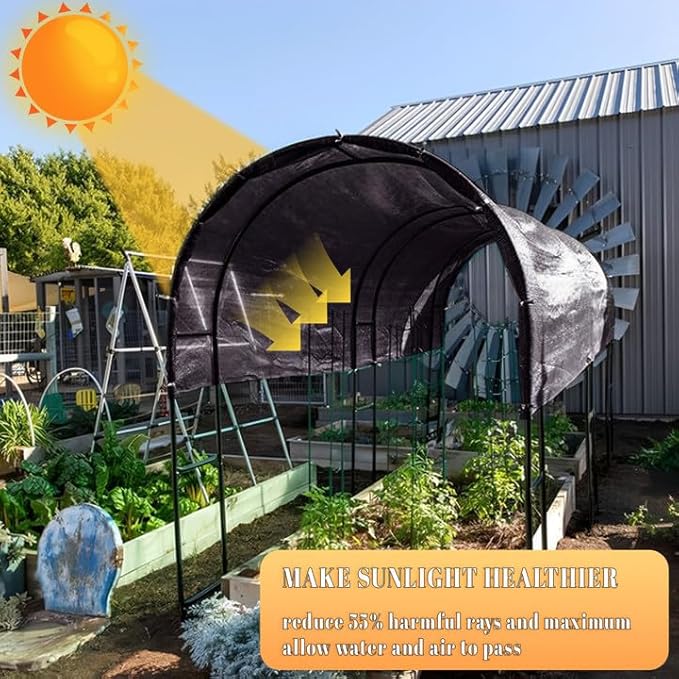 Cool Area 55% 10x15ft Sunblock Shade Cloth Cover Mesh UV Resistant Net for Garden Flower Plant Greenhouse, Black