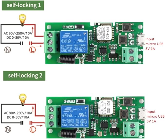 WiFi Wireless Smart Switch Relay Module for Smart Home 5V 5V/12V，Ba Applied to Access Control, Turn on PC, Garage Door (5v)