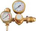 Gas Welding Regulator Argon CO2 Gauge TIG MIG Flowmeter High Precision Adjustable Pressure Reducing Valve with Double Gauge 4500psi Cylinder Pressure 1/4in Outlet 6.605GPM f