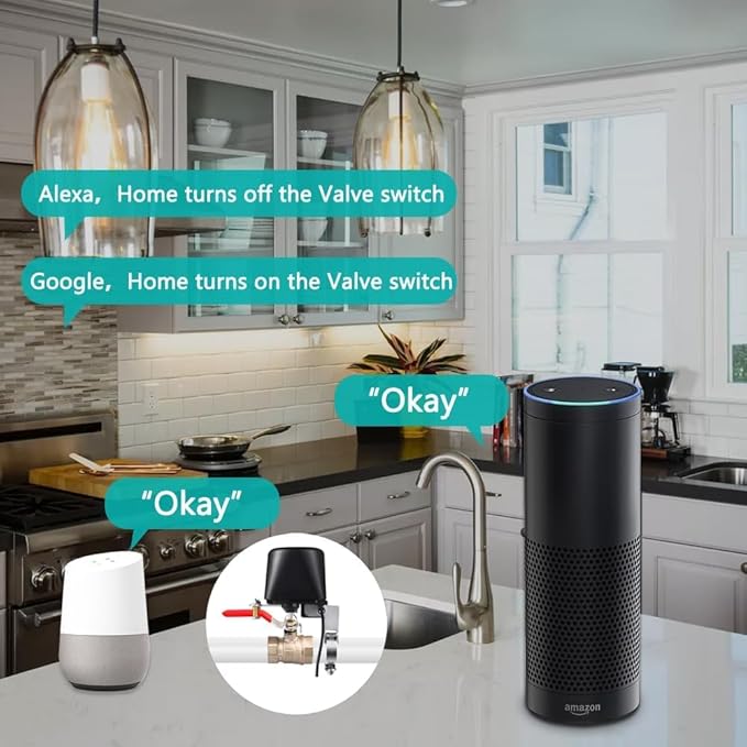 Jinvoo WiFi Smart Valve, Water Shut-Off Controller, Sprinkler controllerr, Smart Irrigation Controller, Compatible with Alexa, Google, Smart Life APP Control, No Hub Required (2 Pack)